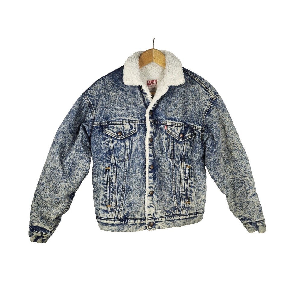 Vintage Levi's‎ Sherpa Lined Denim Trucker Jacket Type III USA Men's M 70609 90s